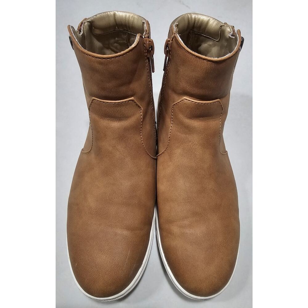 Kenneth Cole Girls Brown Ankle Boots Side Zip Casual Sneakers Shoes Size US 4